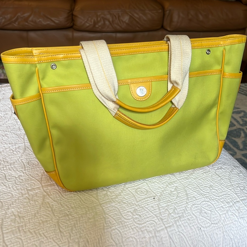 Coach Vintage Garden Tote Green Apple/ Yellow - Picture 7 of 12